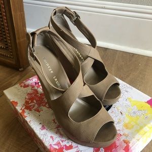 Chinese Laundry Taupe Wedges